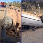 Carro capota em estrada vicinal entre Ramalho e Feira da Mata; Assista ao vídeo