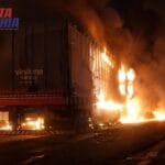 Carreta do empresário Léo do Luana é destruída por incêndio na BR-020 entre Barreiras e São Desidério