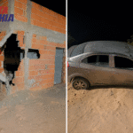 Carro com restrição de furto/roubo é apreendido e homem conduzido após adolescentes colidir veículo contra muro em Carinhanha