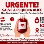 Carinhanha: Criança de 2 anos com suspeita de leucemia precisa de doação de sangue e transferência para Salvador Urgente