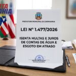 Prefeitura de Carinhanha sanciona lei que isenta multas e juros de contas de água e esgoto em atraso